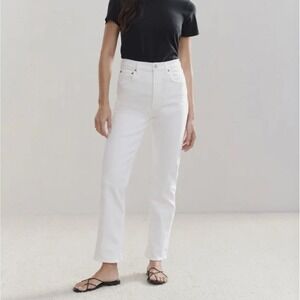 AGOLDE High Rise Stovepipe Jeans Low Stretch Denim Cake White‎ Sz 31 NWT
